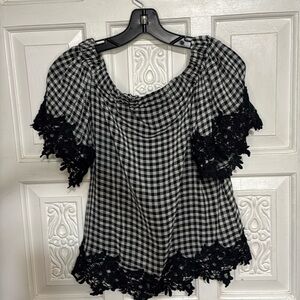 Cute Bailey 44 Black/White Checkered Shirt Size XS
